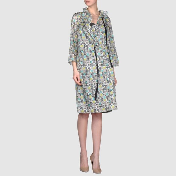MARNI DRESS GEOMETRIC PRINT 3/4 SLEEVES sz IT 38 US 2